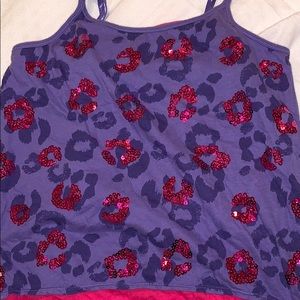 Justice Glittery Cheetah Print Tank Top